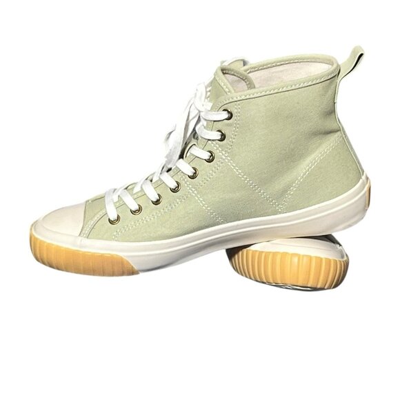 J Crew Hi-Top Canvas Lace-up Sneaker Women’s Sz 8 Pistachio Basketball Skater - Picture 3 of 5